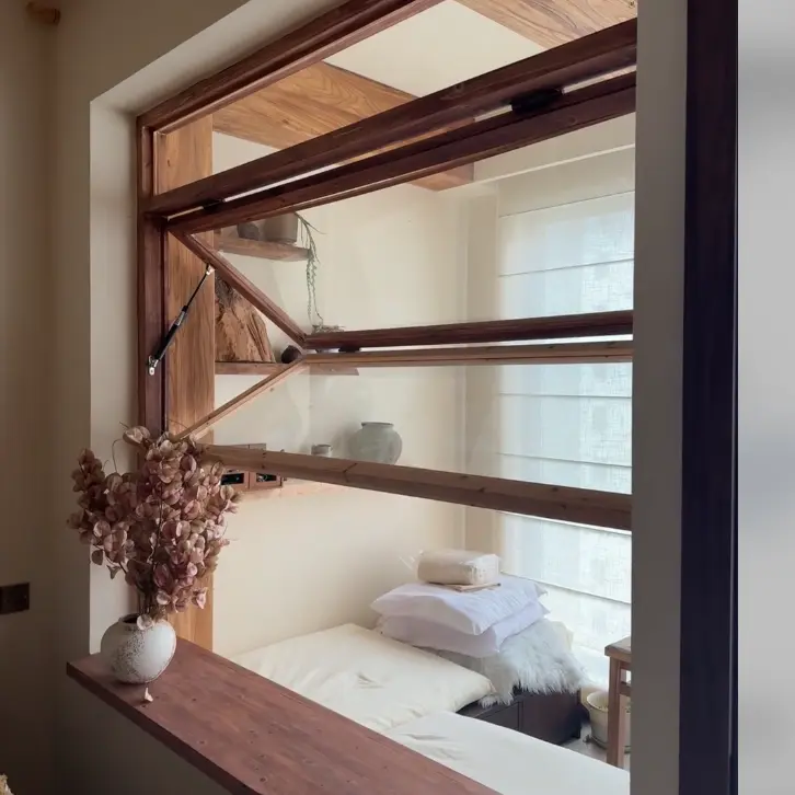 Aluminiozko aleazioko goi-hinged leihoak